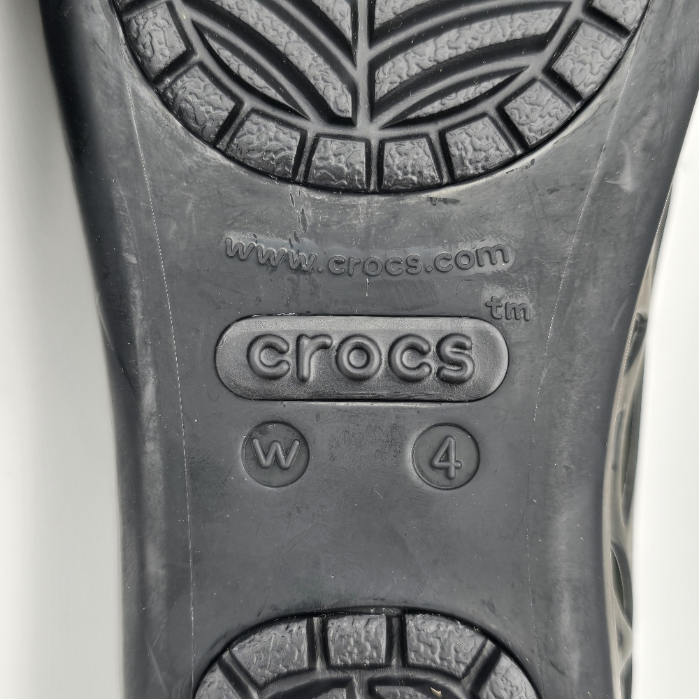 CROCS Isabella Jelly II Flats W4, Black Sandals Womens/Big Girl 4, Brand New! - Picture 7 of 16